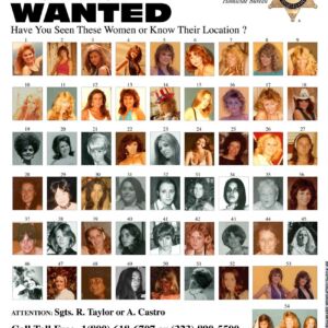 Poster of missing women from the LA Sheriff's Department