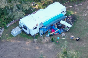 Craig Ross’s campervan in upstate New York at his mother’s property