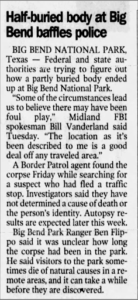 Body discovery news clipping