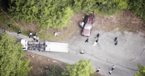 Crime scene aerial photo
