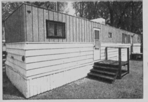 Elmore County Juvenile Detention trailer in Mountain Home Idaho circa 1995.