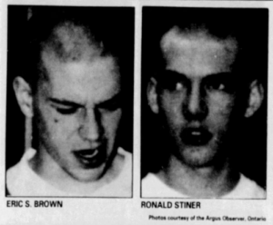 Eric Scott Brown and Ronald Dean Stiner at the time of the arrests