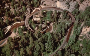 A pigtail bridge in Black Hills National Forest