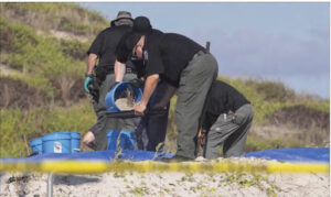 Texas authorities processing the sand dune crime scene in October 2019