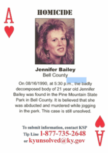 Jennifer Bailey KSP Cold Case Playing Card Image