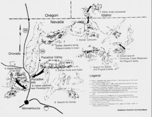 Crime Scene Map and Manhunt Timeline circa 1987