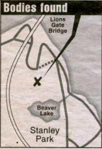 News clipping map of where bones were discovered