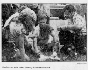 Raymond Barrows at crime scene August 1, 1980