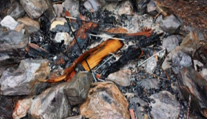 Fire pit from crime scene