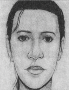 Initial composite sketch of indigenous/Asian individual with feminine features based on 1990 skull