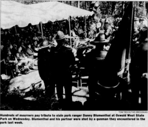 Memorial for Danny Blumenthal in 1999 in Oswald West State Park