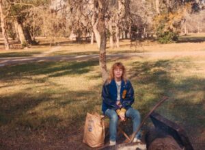Rhonda Ann Rosenbalm sitting in a park. Courtesy: Corina Boyd